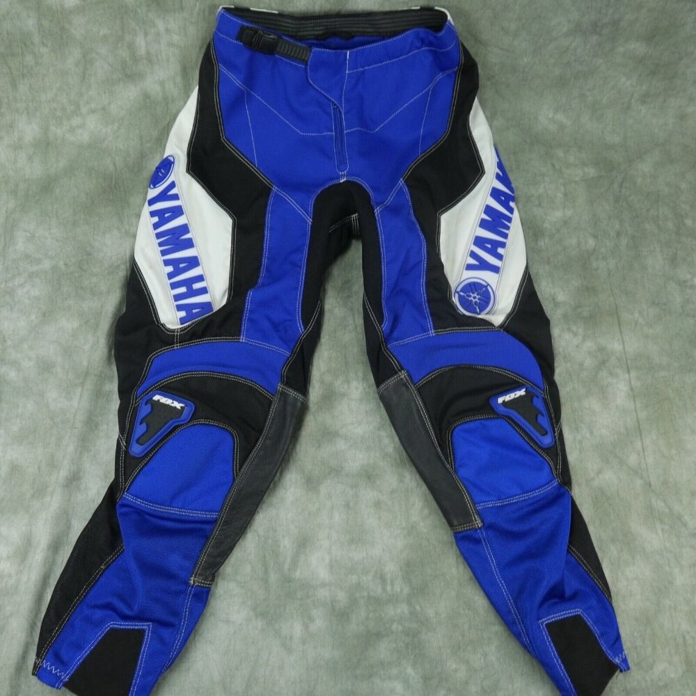 62 FOX Graphic Multicolor Motorcycle Racing Pants Vintage YAMAHA Size 28 8596